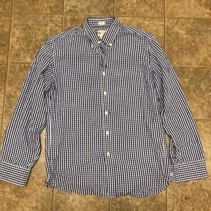 J crew blue gingham button down long sleeve